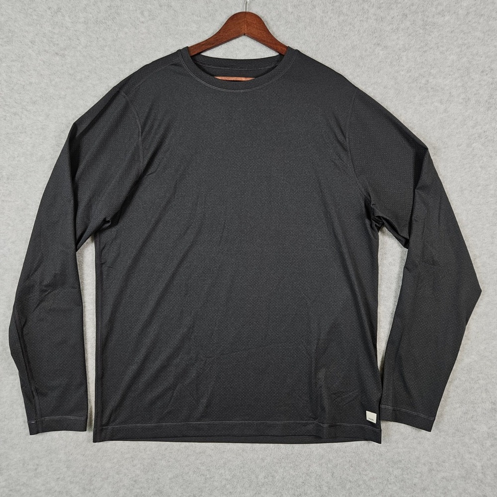 Vuori Tradewind (Men's XL) Charcoal Active Performance Long Sleeve V1054 Stretch